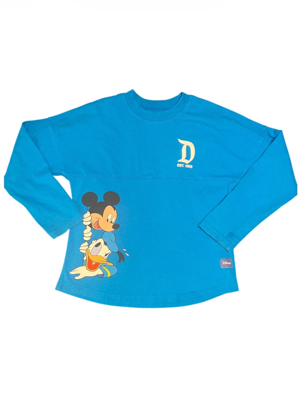 Disney Mickey & Donald Boys 11-12 Blue Long Sleeve Graphic Shirt
